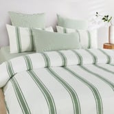 Violette Casa Green Soren Yarn-Dyed Washed Microfibre Quilt Cover Set