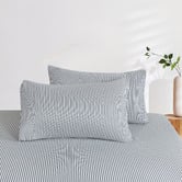 Violette Casa Eliora Yarn-Dyed Washed Microfibre Sheet Set