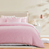 Violette Casa Pink Stripe Lior Yarn-Dyed Washed Microfibre Quilt Cover Set