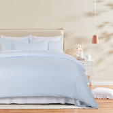 Violette Casa Blue Stripe Lior Yarn-Dyed Washed Microfibre Quilt Cover Set