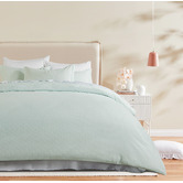 Violette Casa Sage Stripe Lior Washed Microfibre Quilt Cover Set