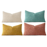 Violette Casa 4 Piece Kenzie Rectangular Chenille Cushion Cover Set