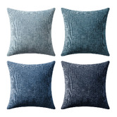 Violette Casa 4 Piece Kenzie Chenille Cushion Cover Set