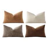 Violette Casa 4 Piece Bryce Chenille Rectangular Cushion Set