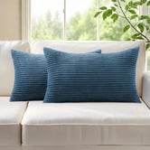 Violette Casa Gracie Rectangular Corduroy Velvet Cushion Covers