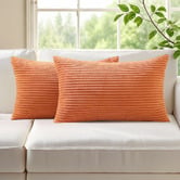 Violette Casa Gracie Rectangular Corduroy Velvet Cushion Covers