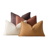 Violette Casa 4 Piece Maddox Rectangular Cotton &amp; Linen Cushion Cover Set