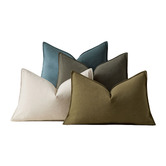 Violette Casa 4 Piece Maddox Rectangular Cotton &amp; Linen Cushion Cover Set