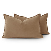 Violette Casa Pipetio Linen &amp; Cotton Lumbar Cushion Covers
