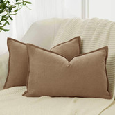 Violette Casa Pipetio Linen &amp; Cotton Lumbar Cushion Covers