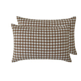 Violette Casa Chocolate Gingham Washed Cotton Quilt Cover Set