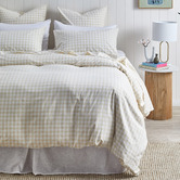 Violette Casa Oatmeal Gingham Washed Cotton Quilt Cover Set