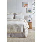 Violette Casa Oatmeal Gingham Washed Cotton Quilt Cover Set