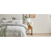Violette Casa Sage Gingham Washed Cotton Quilt Cover Set