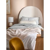 Violette Casa Sage Gingham Washed Cotton Quilt Cover Set