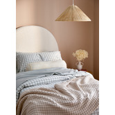 Violette Casa Sage Gingham Washed Cotton Quilt Cover Set