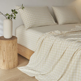Violette Casa Gingham Washed Cotton Sheet Set