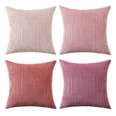 Violette Casa 4 Piece Brea Corduroy Velvet Cushion Cover Set