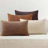 Violette Casa 4 Piece Ardian Corduroy Velvet Lumbar Cushion Cover Set