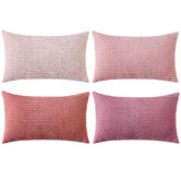 Violette Casa 4 Piece Ardian Corduroy Velvet Lumbar Cushion Cover Set