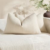 Violette Casa Kenna Rectangular Linen-Blend Cushion Covers