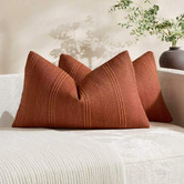 Violette Casa Kenna Rectangular Linen-Blend Cushion Covers