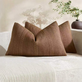 Violette Casa Kenna Rectangular Linen-Blend Cushion Covers