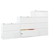 Rein Office White Remo 3 Drawer Lateral Filing Cabinet