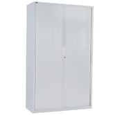 Rein Office 90cm White Remo Tambour Door Cupboard with Shelves