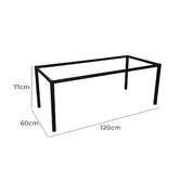 Rein Office Black Gordana Steel Rectangular Table Frame