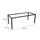 Rein Office Black Gordana Steel Rectangular Table Frame