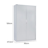 Rein Office 90cm White Remo Tambour Door Cupboard with Shelves