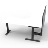 Rein Office Gordon II Electric Sit &amp; Stand Corner Desk with Screen