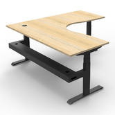 Rein Office Fridman 180x150cm Electric Sit &amp; Stand Corner Desk with Cable Tray