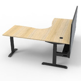 Rein Office Hoffman II Electric Sit &amp; Stand Corner Desk with Screen