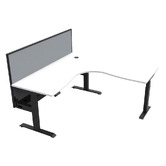 Rein Office Hoffman II Electric Sit &amp; Stand Corner Desk with Screen
