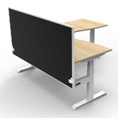 Rein Office Gordon II Electric Sit &amp; Stand Corner Desk with Screen