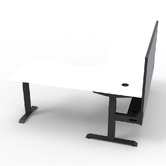 Rein Office Hoffman II Electric Sit &amp; Stand Corner Desk with Screen