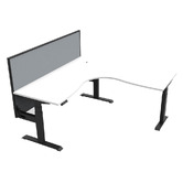 Rein Office Gordon II Electric Sit &amp; Stand Corner Desk with Screen