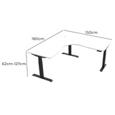 Rein Office Evans 180x150cm Dual Motor Electric Sit &amp; Stand Corner Desk