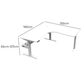 Rein Office Fridman 180x150cm Electric Sit &amp; Stand Corner Desk with Cable Tray