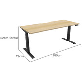 Rein Office Arnoult 180cm Dual Motor Electric Sit &amp; Stand Desk