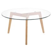 Temple &amp; Webster Stad Round Glass-Top Coffee Table