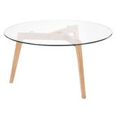 Temple &amp; Webster Stad Round Glass-Top Coffee Table