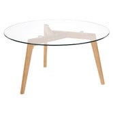 Temple &amp; Webster Stad Round Glass-Top Coffee Table