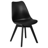 Temple &amp; Webster Black Nova Beech &amp; Faux Leather Dining Chairs
