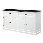Temple &amp; Webster Black Top Hamptons Large Sideboard Buffet