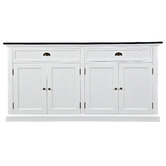 Temple &amp; Webster Black Top Hamptons Large Sideboard Buffet