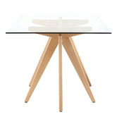 Temple &amp; Webster Rectangular Clear Top 160cm Trestle Dining Table