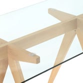 Temple &amp; Webster Rectangular Clear Top 160cm Trestle Dining Table